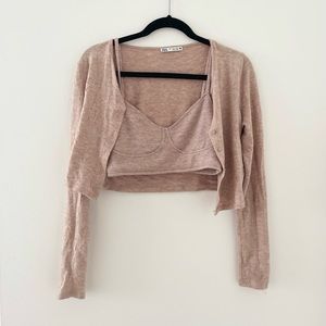 Zara matching set cami & cartigan